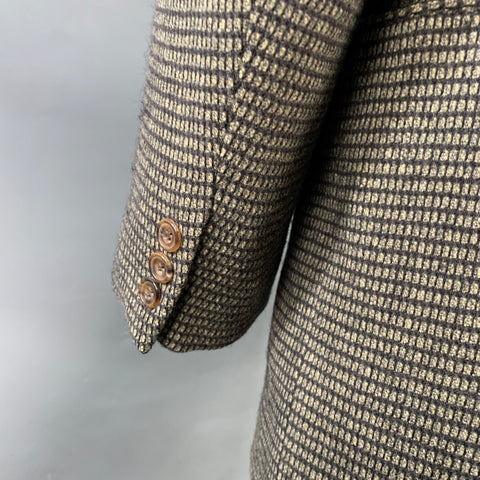 Veste de sport BILLY BLUE en laine à carreaux gris-beige, taille 42, à boutonnage simple