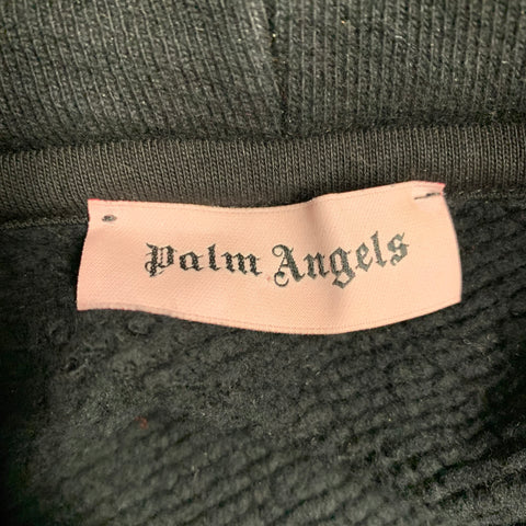 PALM ANGELS Taille XXL Sweat-shirt à capuche en coton noir et beige avec ours tufté sans tête