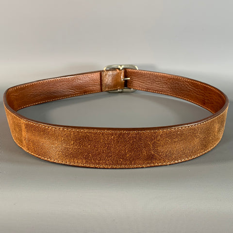 JOHN VARVATOS Size 32 Brown Distressed Leather Belt