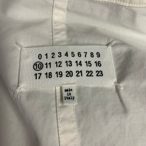 MAISON MARGIELA Size 40 White Cotton Notch Lapel Sport Coat
