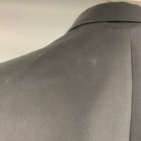DSQUARED2 Size 44 Black Cotton Silk Peak Lapel Tuxedo