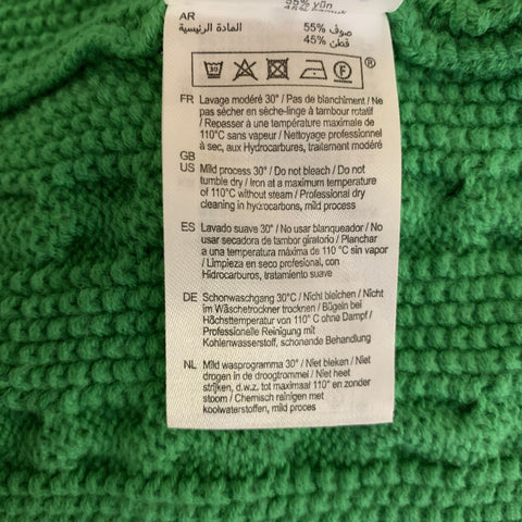 FURSAC Size XL Green Knit Wool Blend Cable Knit Sweater
