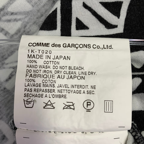 COMME des GARCONS Size XL Black White Flag Cotton Hooded Sweatshirt