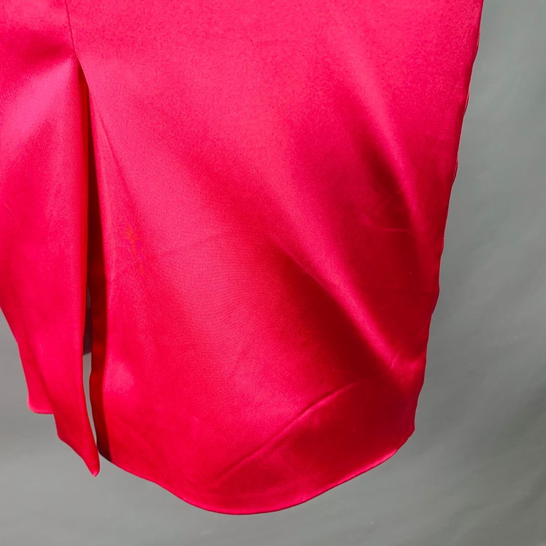 D&G by DOLCE & GABBANA Size 4 Pink Fuchsia Satin Cap Sleeves Cocktail Dress