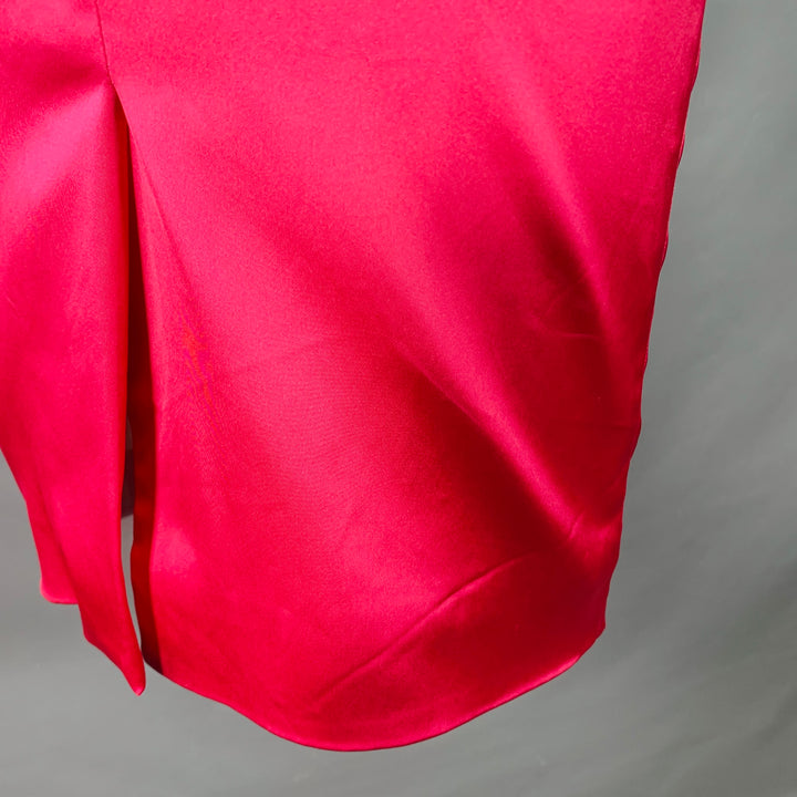 D&G by DOLCE & GABBANA Size 4 Pink Fuchsia Satin Cap Sleeves Cocktail Dress