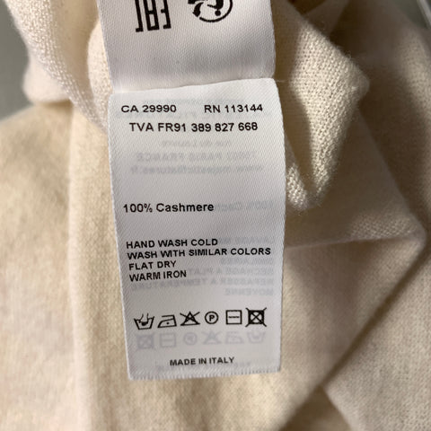 MAJESTIC FILATURES Size S Cream Roll Hem Cashmere T Shirt