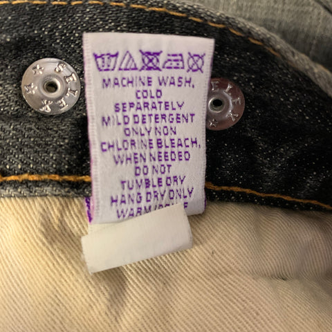 PRPS Size 33 Grey Distressed Cotton Barrel Jeans
