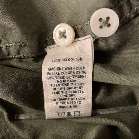 ALEX MILL Size XL Green Olive Cotton Pop-Over Long Sleeve Shirt