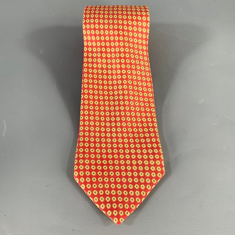 Cravate en Soie à Pois Rouges et Jaunes ERMENEGILDO ZEGNA