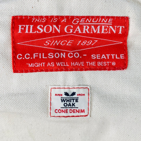 FILSON Cream Tan Canvas Leather Top Handles Crossbody Bag