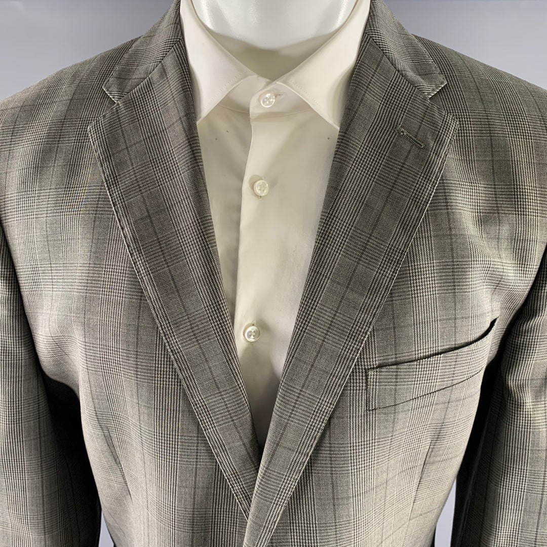 ERMENEGILDO ZEGNA Size 42 Grey Glenn Plaid Wool Blend Suit