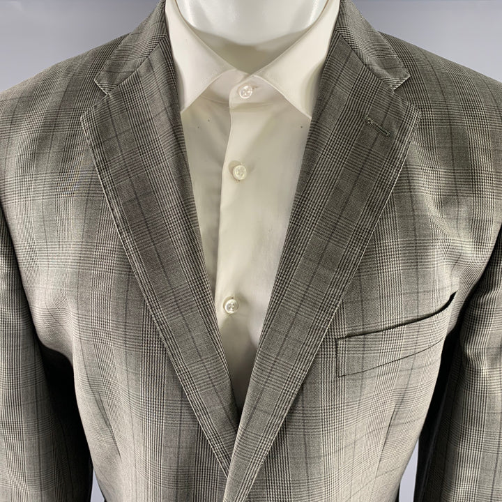 ERMENEGILDO ZEGNA Size 42 Grey Glenn Plaid Wool Blend Suit