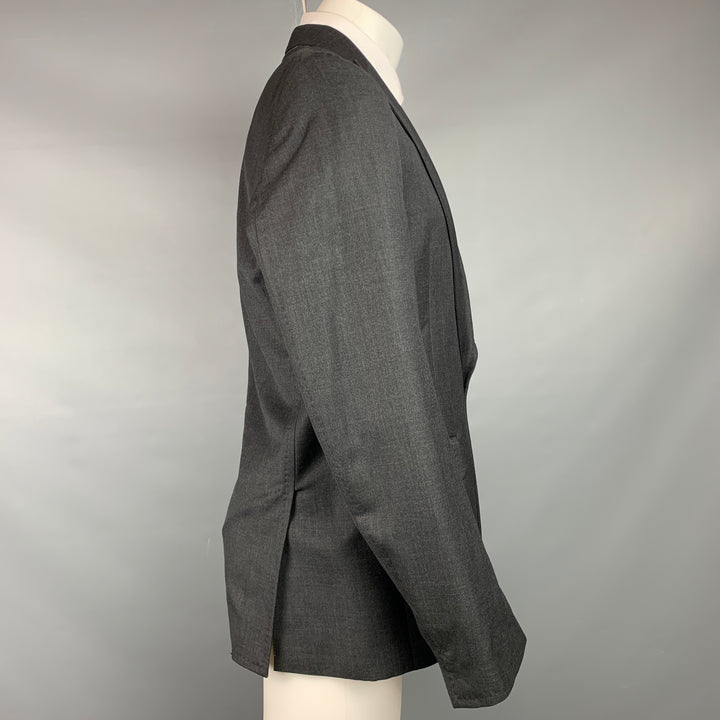 DSQUARED2 Size 40 Grey Charcoal Wool Peak Lapel Sport Coat