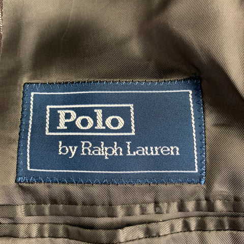 POLO by RALPH LAUREN Size 40 Regular Brown Cream Pinstripe Notch Lapel Suit