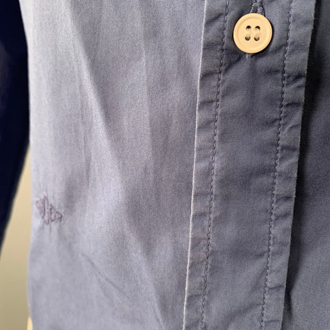 BAND OF OUTSIDERS Size M Blue Cotton One Pocket Long Sleeve Shirt