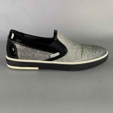 JIMMY CHOO Size 7 Silver Metallic Leather Slide Sneakers
