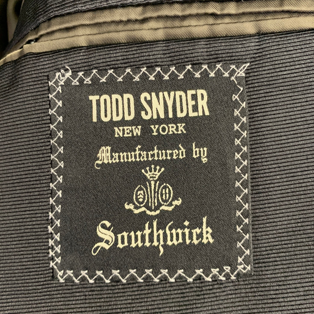 TODD SNYDER Size 42 Navy Black Wool Peak Lapel Sport Coat