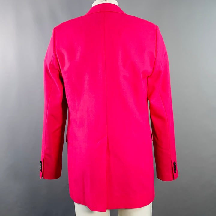 AMI by ALEXANDRE MATTIUSSI Size 36 Fuchsia Pink Black Wool Peak Lapel Sport Coat