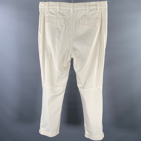 BRUNELLO CUCINELLI Size 34 Cream Cotton Blend Straight Casual Pants