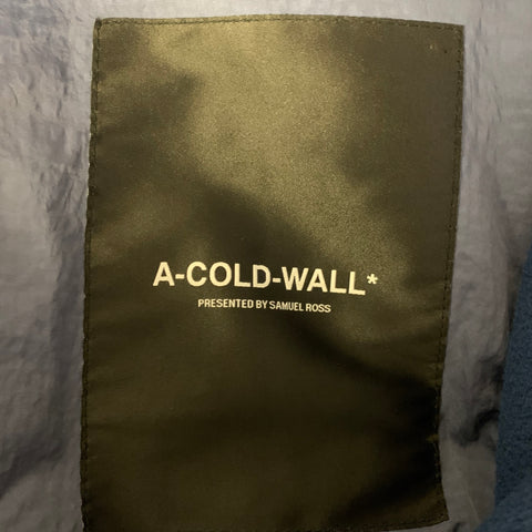 A-COLD-WALL Size L Navy Blue Textured Polyester Half Zip Sweatshirt