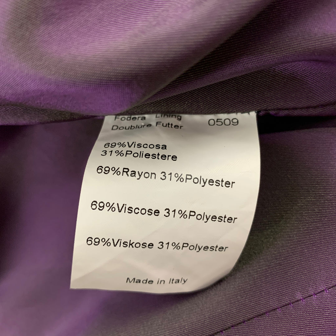 PIAZZA SEMPIONE Size 8 Purple Cotton Blend Notch Lapel Coat