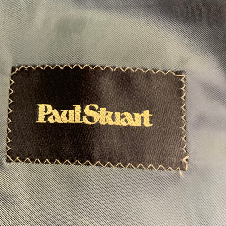 PAUL STUART Size 41 Grey Navy Green Plaid Wool Notch Lapel Sport Coat