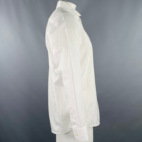 Chemise à manches longues ETON, taille L, en coton et lin blancs
