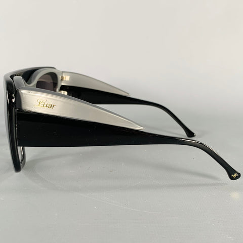 LUAR Black Grey Two Tone Acetate Double Layer Sunglasses