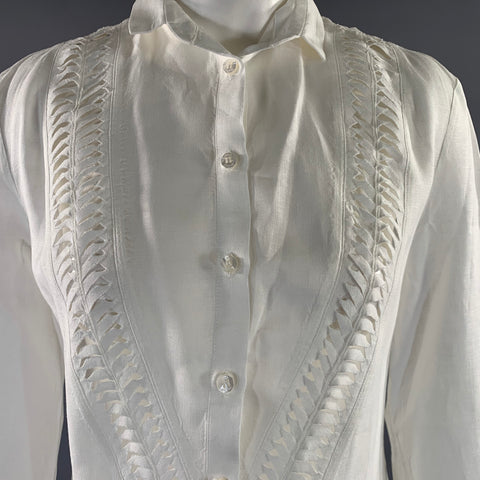 100% CAPRI Size XS White Linen Shirt dress Casual Top