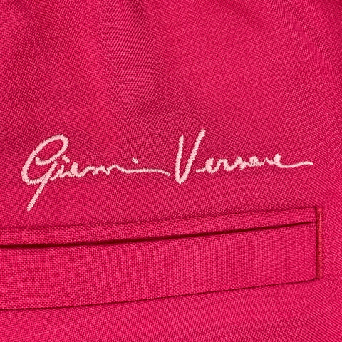 VERSACE Size M Pink Fuchsia Virgin Wool Mohair Pleated Tapered Casual Pants