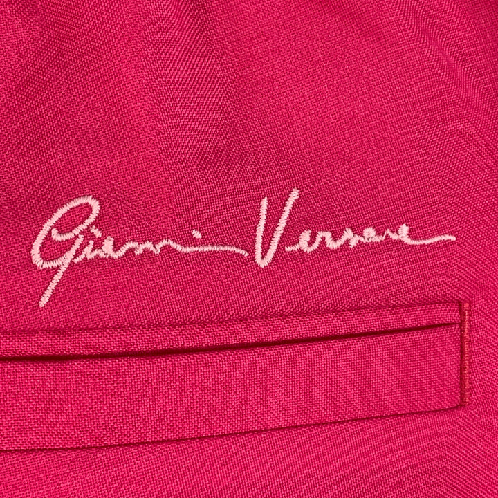 VERSACE Size M Pink Fuchsia Virgin Wool Mohair Pleated Tapered Casual Pants