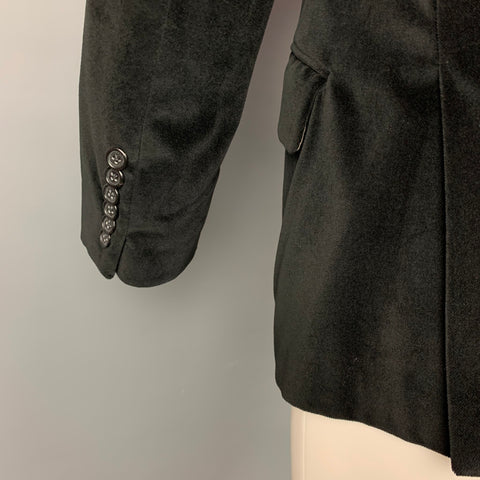 GAZZARRINI Taille 42 Manteau de sport à revers en coton velours noir