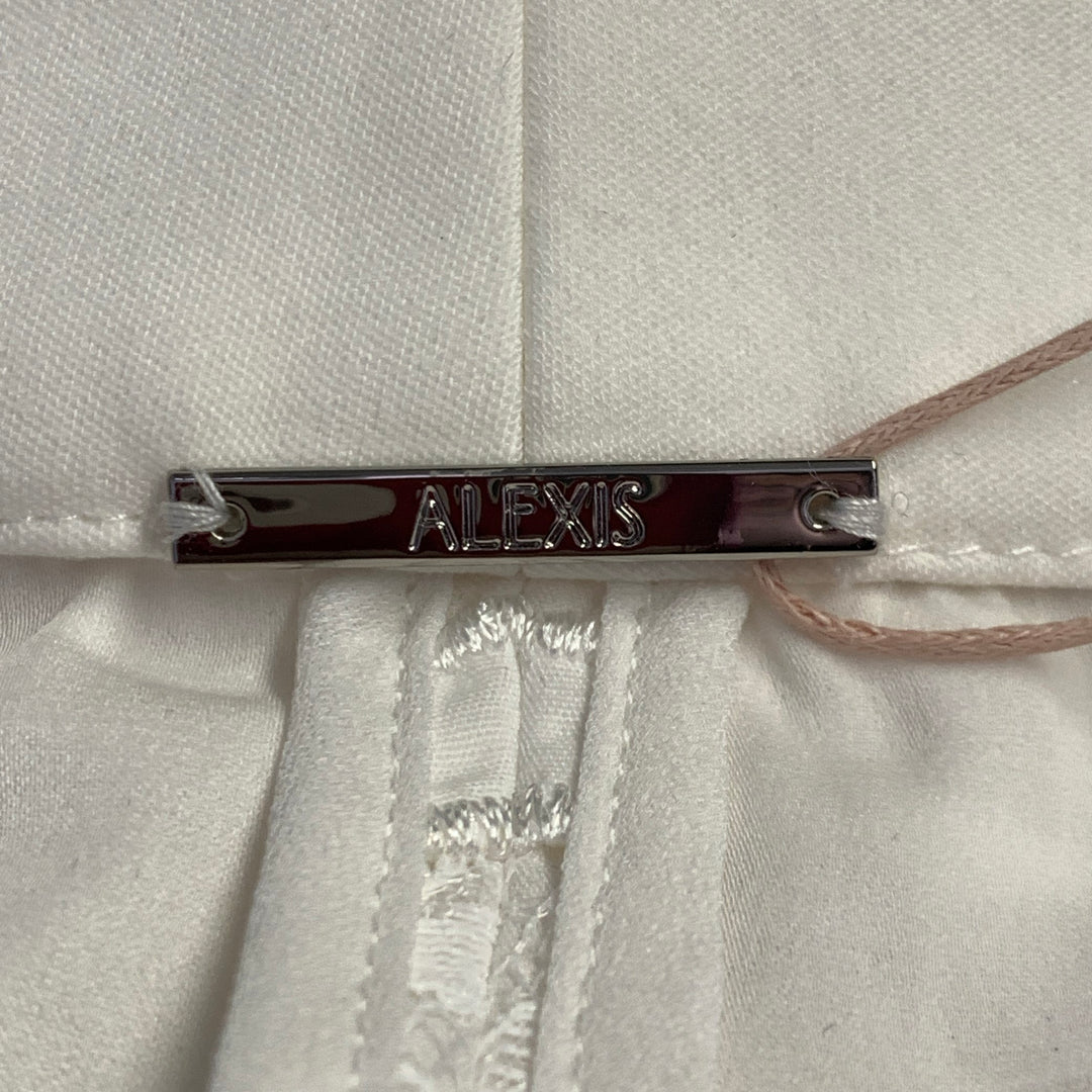 ALEXIS Size M Cream Polyester Cotton Lace Notch Lapel Pantsuit