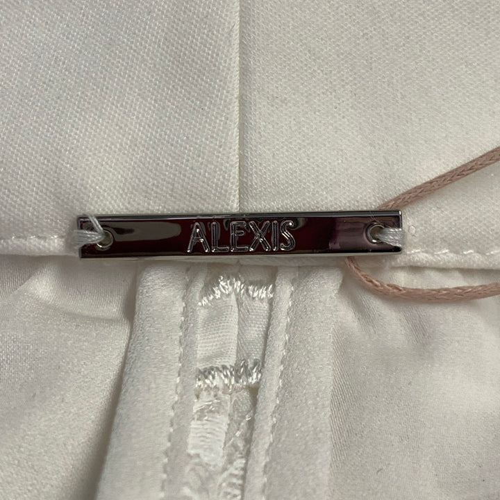 ALEXIS Size M Cream Polyester Cotton Lace Notch Lapel Pantsuit