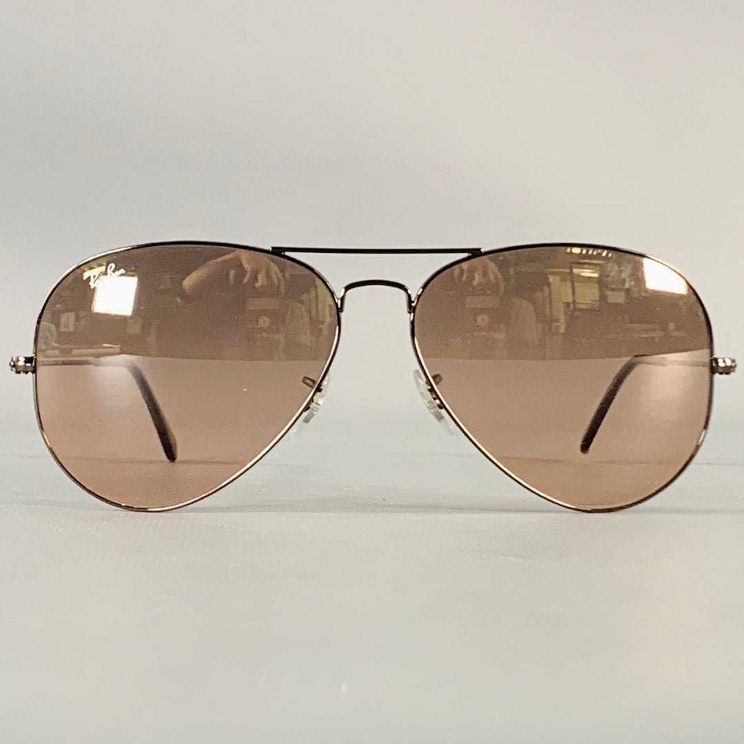 RAY-BAN Silver Taupe Metal Aviator Sunglasses