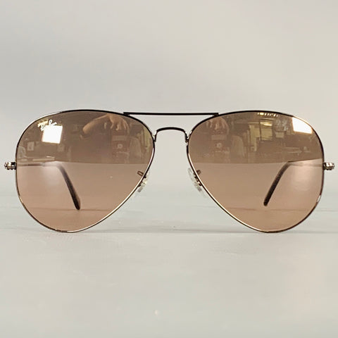 RAY-BAN Silver Taupe Metal Aviator Sunglasses