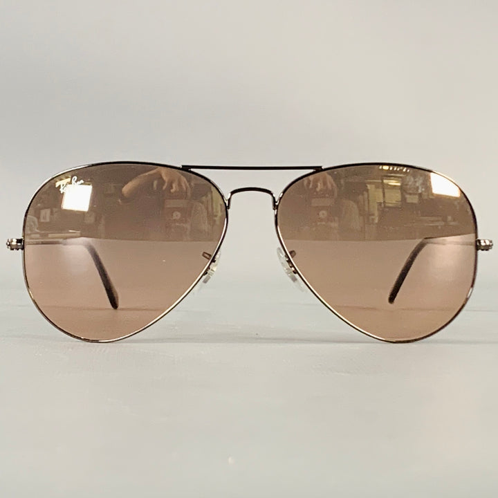 RAY-BAN Silver Taupe Metal Aviator Sunglasses