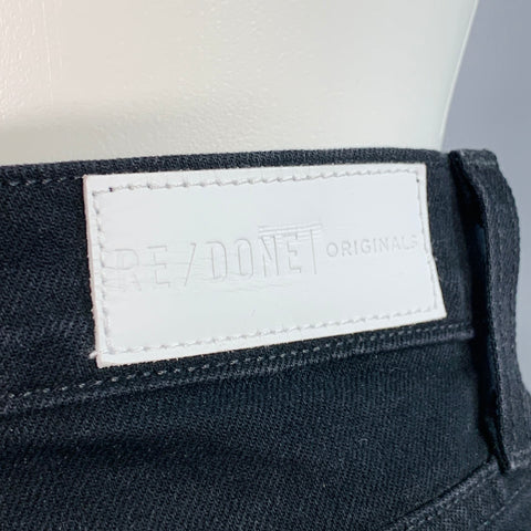 RE/DONE Size 28 Black Cotton Blend Distressed High Waisted Jeans