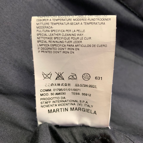 MARTIN MARGIELA Size 42 Black Mixed Materials Zip Up Shirt Jacket