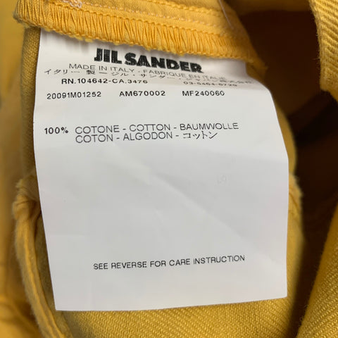 JIL SANDER Size 33 Mies Yellow Cotton Low Rise Button Fly Jeans