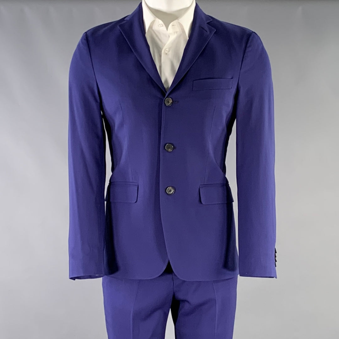 ACNE STUDIOS Size 36 Blue Wool Blend Notch Lapel Suit