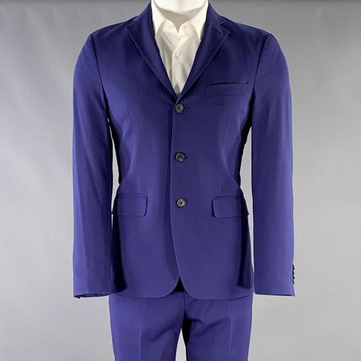 ACNE STUDIOS Size 36 Blue Wool Blend Notch Lapel Suit