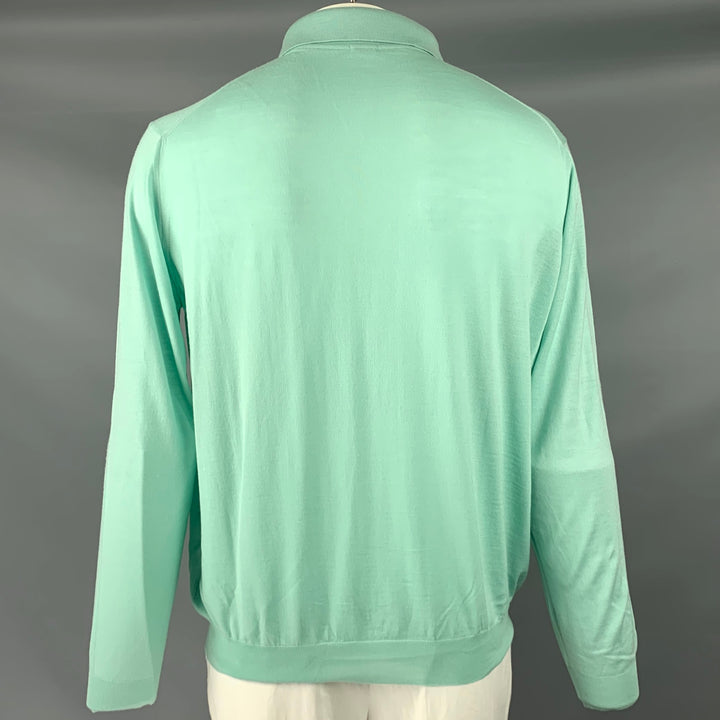 MALO Jersey polo de lana de punto verde menta talla XXL