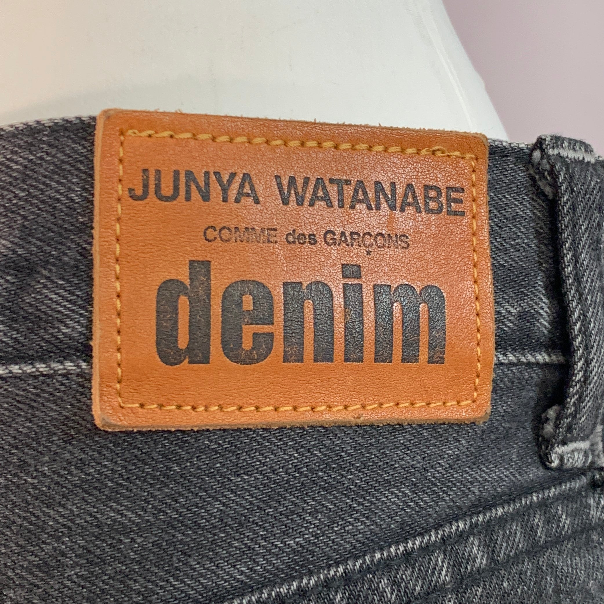 JUNYA WATANABE Size M Black Grey Selvedge Denim Patchwork