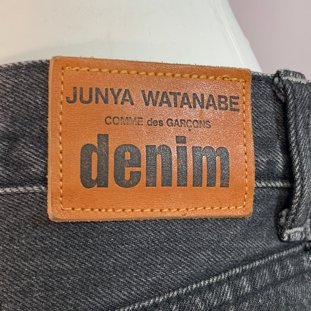 JUNYA WATANABE Size M Black Grey Selvedge Denim Patchwork Distressed Jeans