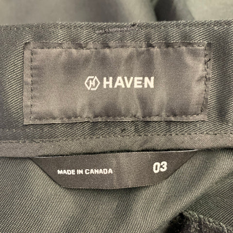 HAVEN Size L Black Cotton Zip Fly Casual Pants