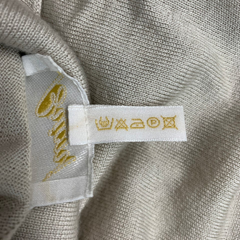 BRIONI Taille XXL Avoine Beige Tricot Cachemire Soie Polo Pull