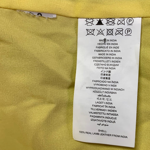 MICHAEL by MICHAEL KORS Size M Yellow Leather Lambskin Motorcycle Jacket