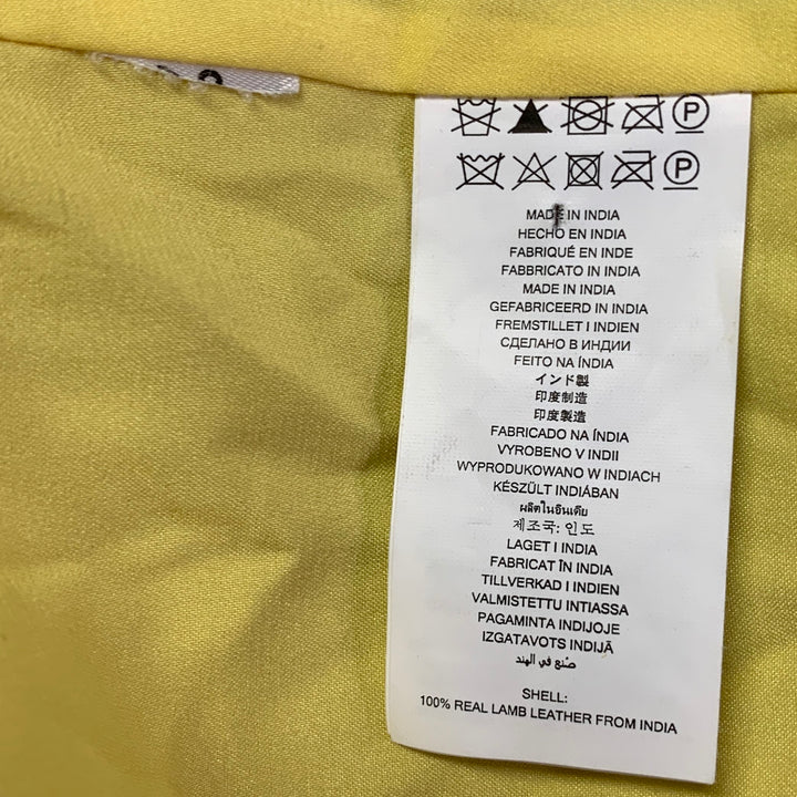 MICHAEL by MICHAEL KORS Size M Yellow Leather Lambskin Motorcycle Jacket