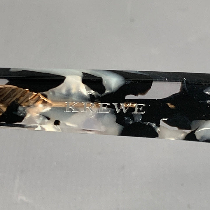 KREWE One Size Julia Black Grey Marbled Acetate Polarized Cat Eye Sunglasses